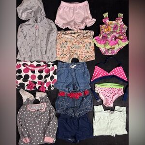 Girls Baby Clothing Lot | Shorts, Hoodies & Swimwear | Bundle